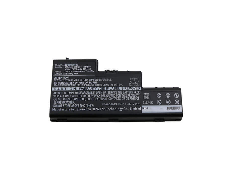 Battery For Lenovo, Thinkpad W700, Thinkpad W700 2500 10.8v, 6600mah - 71.28wh Batteries for Electronics Cameron Sino Technology Limited (Suspended)   