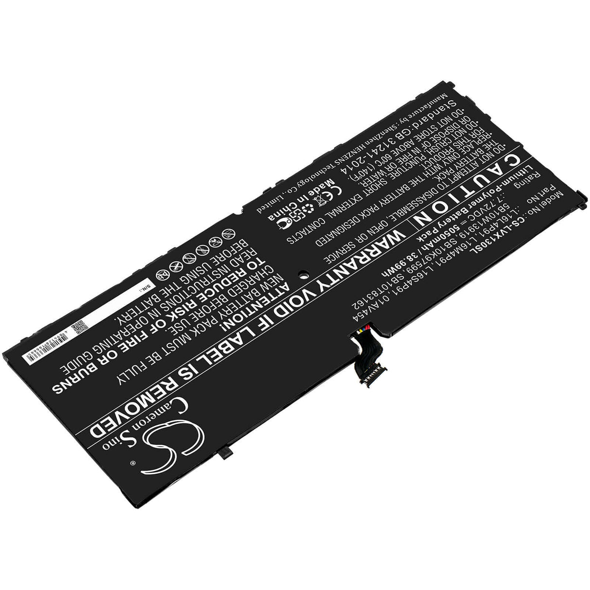 Battery For Lenovo, Thinkpad X1 3rd 7.72v, 5050mah - 38.99wh Tablet Cameron Sino Technology Limited   