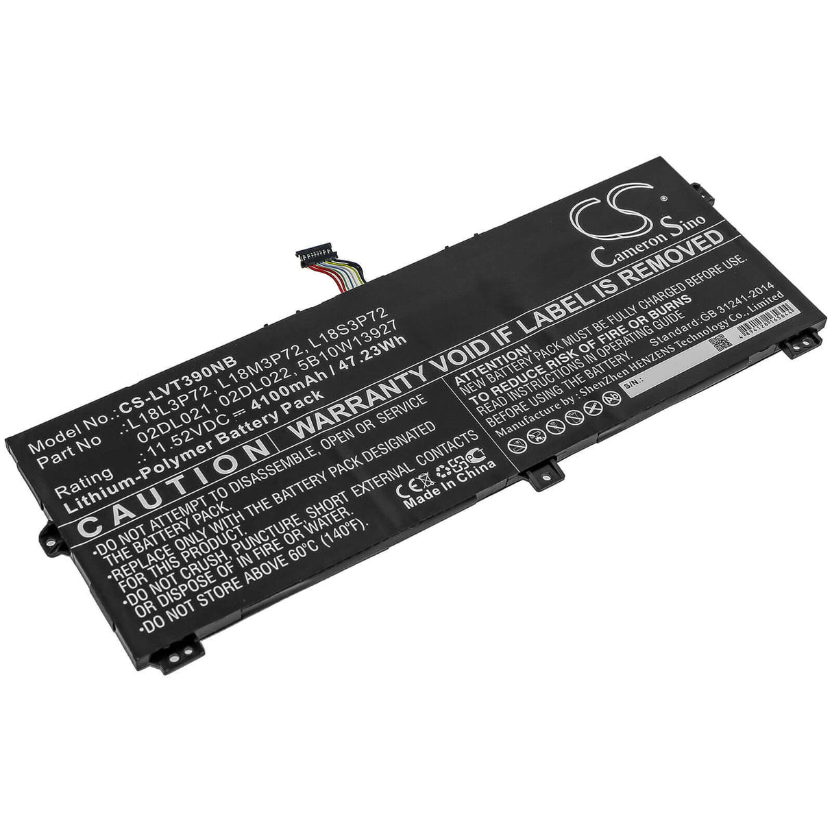 Battery For Lenovo, Thinkpad X390 Yoga, Thinkpad X390 Yoga(20nna005cd) 11.52v, 4100mah - 47.23wh Notebook, Laptop Cameron Sino Technology Limited   