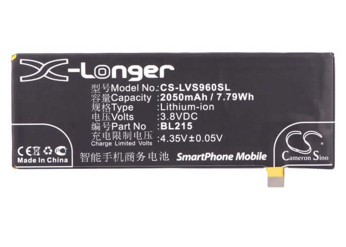 Battery For Lenovo Vibe X, S960, S968t 3.8v, 2050mah - 7.79wh Mobile, SmartPhone Cameron Sino Technology Limited   