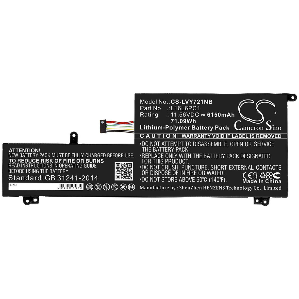 Battery For Lenovo, Yoga 720, Yoga 720-15, Yoga 720-15ikb 11.56v, 6150mah - 71.09wh Batteries for Electronics Cameron Sino Technology Limited   