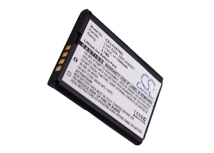 Battery For Lg Cu515, Kp320, Lx400 3.7v, 1000mah - 3.70wh Batteries for Electronics Cameron Sino Technology Limited (Suspended)   