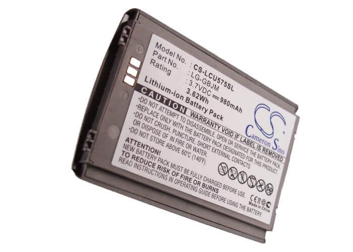 Battery For Lg Cu575, Trax Cu575, Tu575 3.7v, 980mah - 3.63wh Mobile, SmartPhone Cameron Sino Technology Limited   