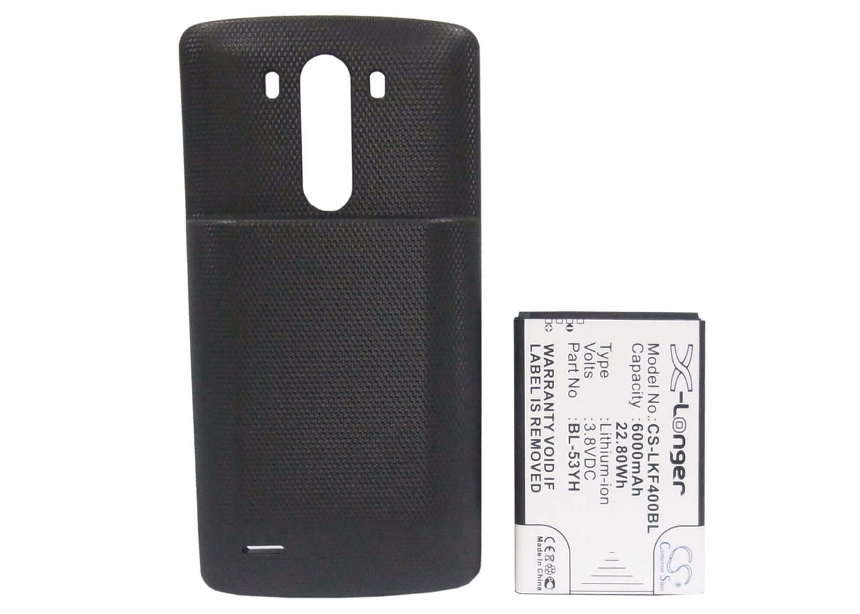 Battery For Lg G3, D855, D855 Lte, Black Back Cover 3.8v, 6000mah - 22.80wh Mobile, SmartPhone Cameron Sino Technology Limited   