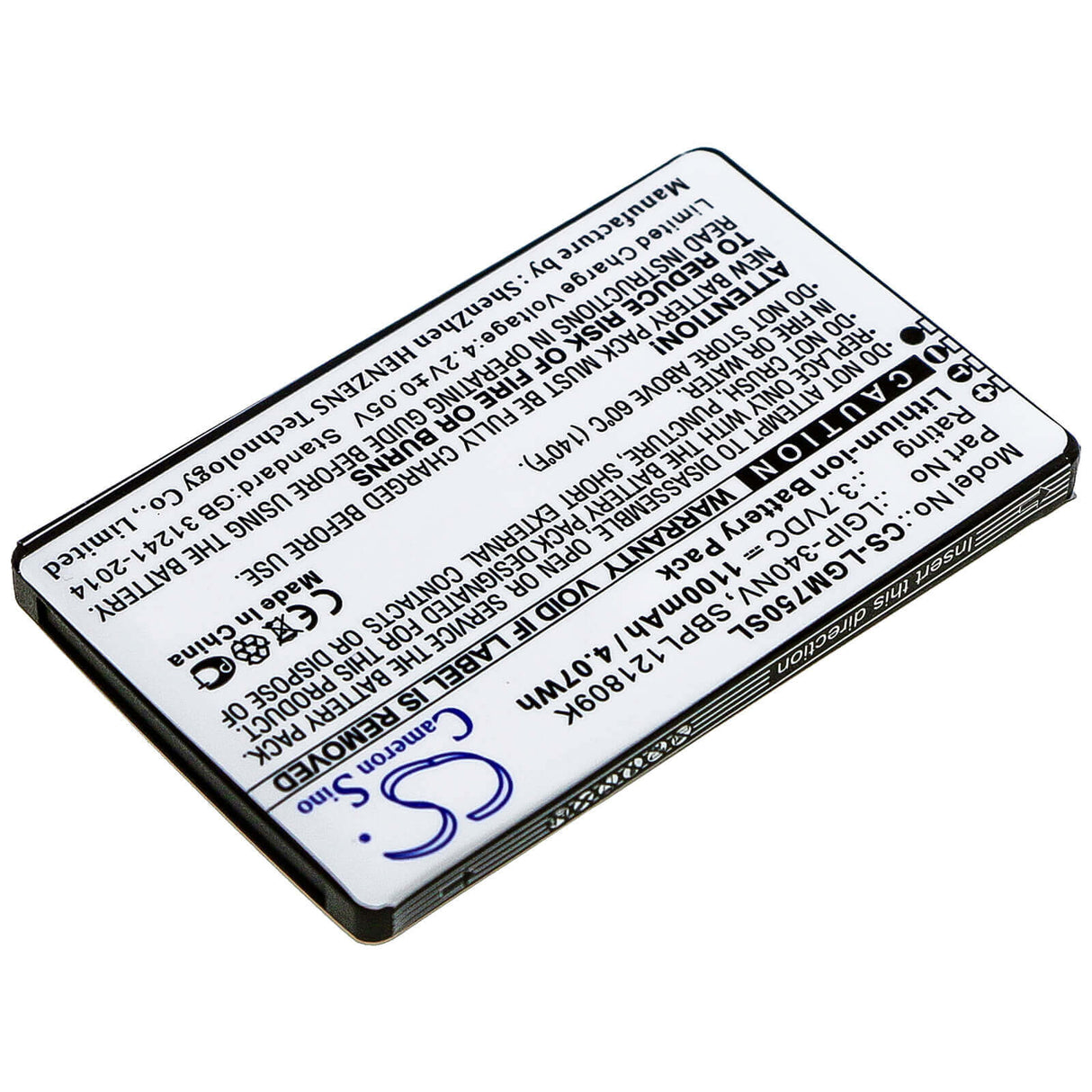 Battery For Lg Gm750, Layla, Eigen 3.7v, 1200mah - 4.44wh Mobile, SmartPhone Cameron Sino Technology Limited   