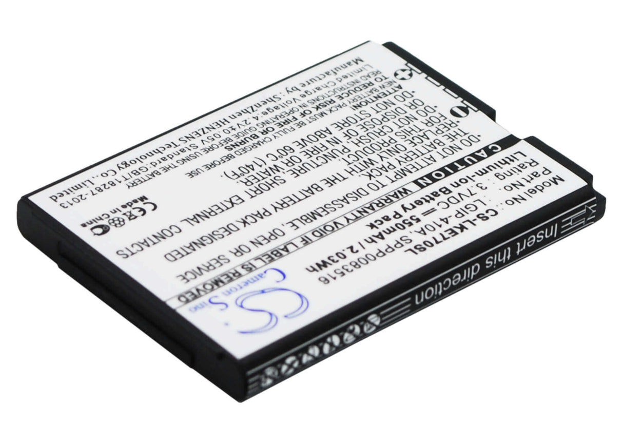 Battery For Lg Ke770, Kg289, 278a 3.7v, 550mah - 2.04wh Mobile, SmartPhone Cameron Sino Technology Limited   