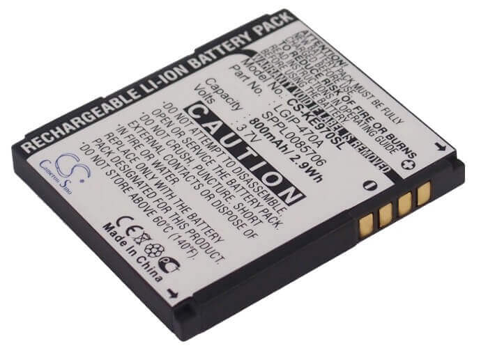 Battery For Lg Ke970, Ke970u, Ku970 3.7v, 800mah - 2.96wh Mobile, SmartPhone Cameron Sino Technology Limited   