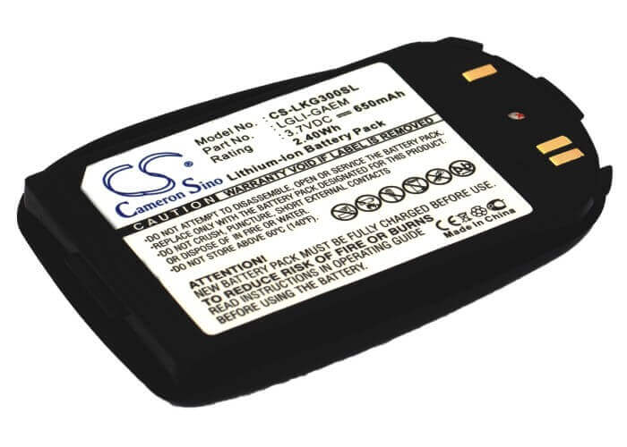 Battery For Lg Kg228, Kg220, Kg300 3.7v, 650mah - 2.41wh Mobile, SmartPhone Cameron Sino Technology Limited (Suspended)   