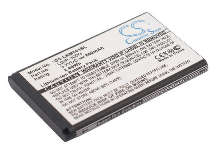 Battery For Lg Km501 3.7v, 800mah - 2.96wh Mobile, SmartPhone Cameron Sino Technology Limited   