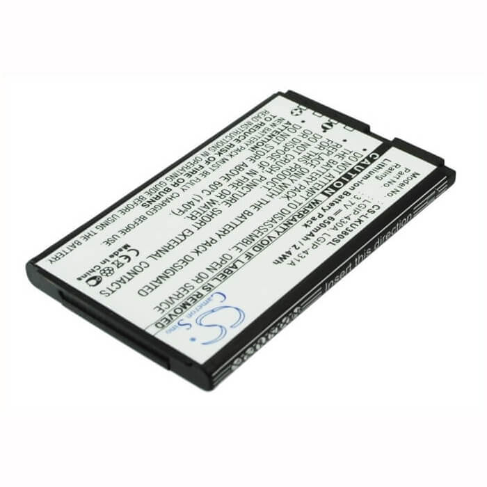 Battery For Lg Ku380, Kp100, Ce110 3.7v, 650mah - 2.41wh Mobile, SmartPhone Cameron Sino Technology Limited   