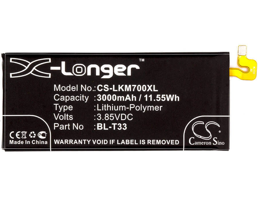 Battery For Lg, M700a, M700an, M700dsk, M700n, Q6, Q6a 3.85v, 3000mah - 11.55wh Mobile, SmartPhone Cameron Sino Technology Limited   