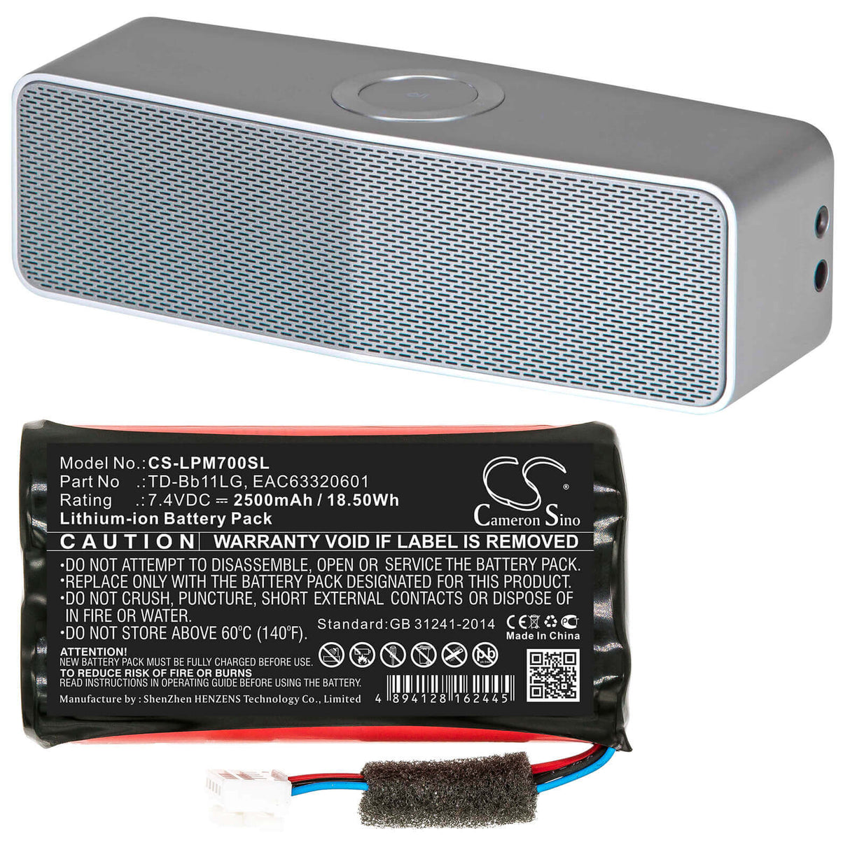 Battery For Lg, Music, Flow, P7 7.4v, 2500mah - 18.50wh Speaker Cameron Sino Technology Limited   