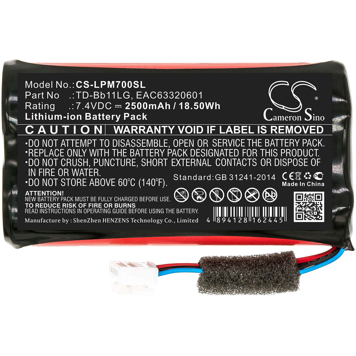 Battery For Lg, Music, Flow, P7 7.4v, 2500mah - 18.50wh Speaker Cameron Sino Technology Limited   