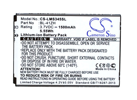 Battery For Lg Optimus C40, Optimus L50, Leon 3.7v, 1500mah - 5.55wh Mobile, SmartPhone Cameron Sino Technology Limited   