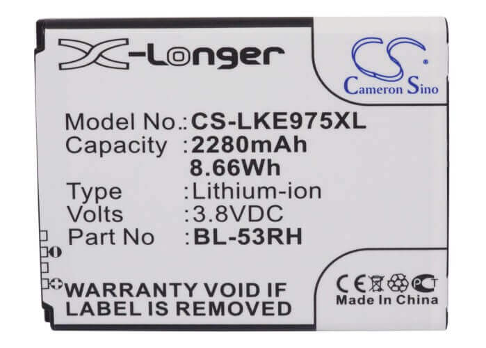 Battery For Lg Optimus Gj, Gee, E975w 3.8v, 2280mah - 8.66wh Mobile, SmartPhone Cameron Sino Technology Limited   