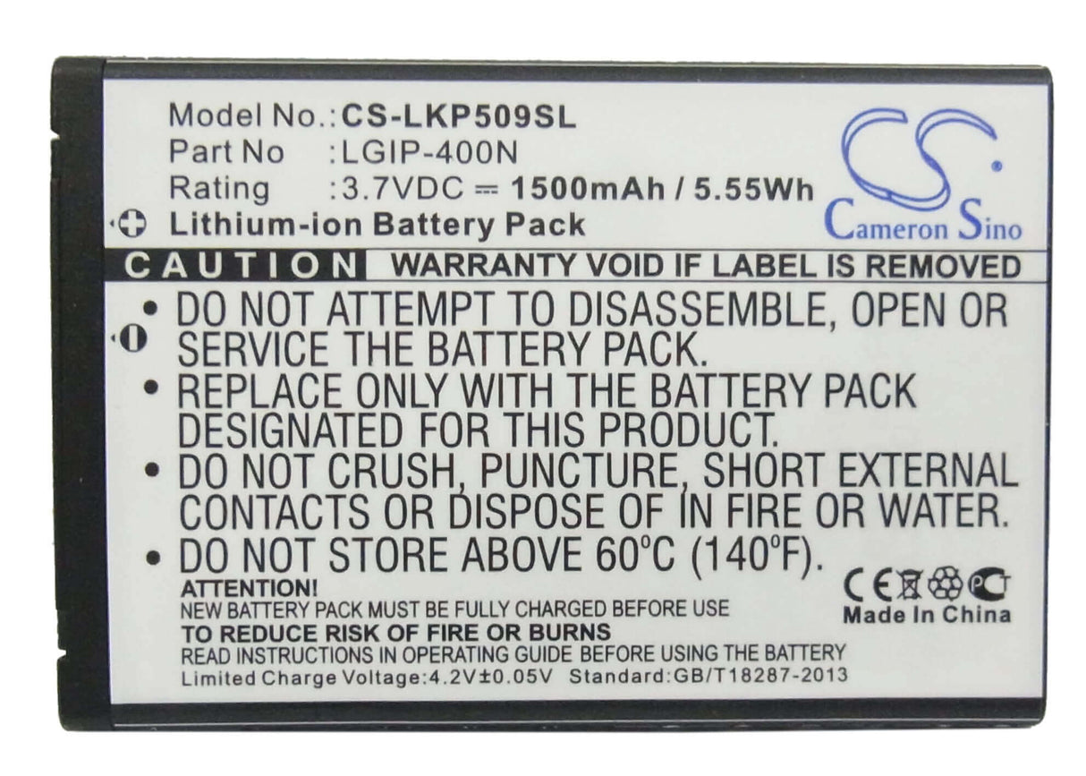 Battery For Lg P509, Optimus S, Ls670 3.7v, 1500mah - 5.55wh Mobile, SmartPhone Cameron Sino Technology Limited   