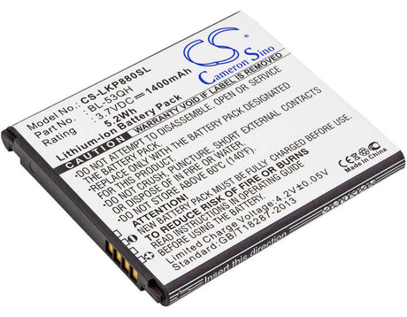 Battery For Lg P880, Optimus 4x Hd, Optimus Lte Ii 3.7v, 1400mah - 5.18wh Mobile, SmartPhone Cameron Sino Technology Limited   