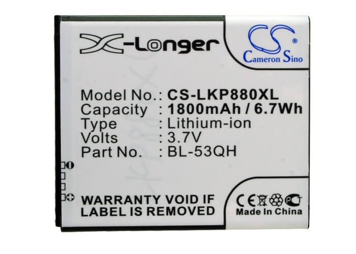 Battery For Lg P880, Optimus 4x Hd, Optimus Lte Ii 3.7v, 1800mah - 6.66wh Mobile, SmartPhone Cameron Sino Technology Limited   