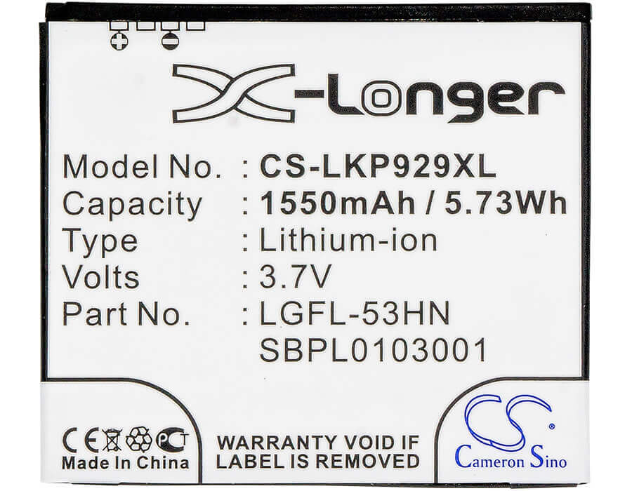 Battery For Lg P990, Optimus 2x, Optimus Speed 3.7v, 1550mah - 5.74wh Mobile, SmartPhone Cameron Sino Technology Limited   