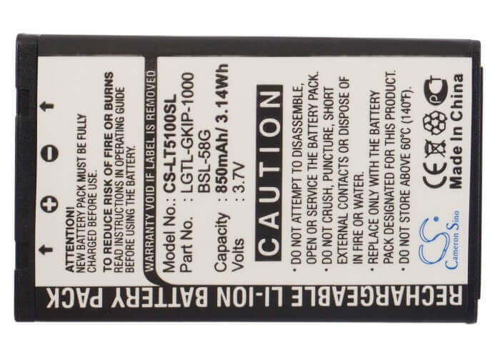 Battery For Lg T5100, A7110, G920 3.7v, 850mah - 3.15wh Batteries for Electronics Cameron Sino Technology Limited (Suspended)   