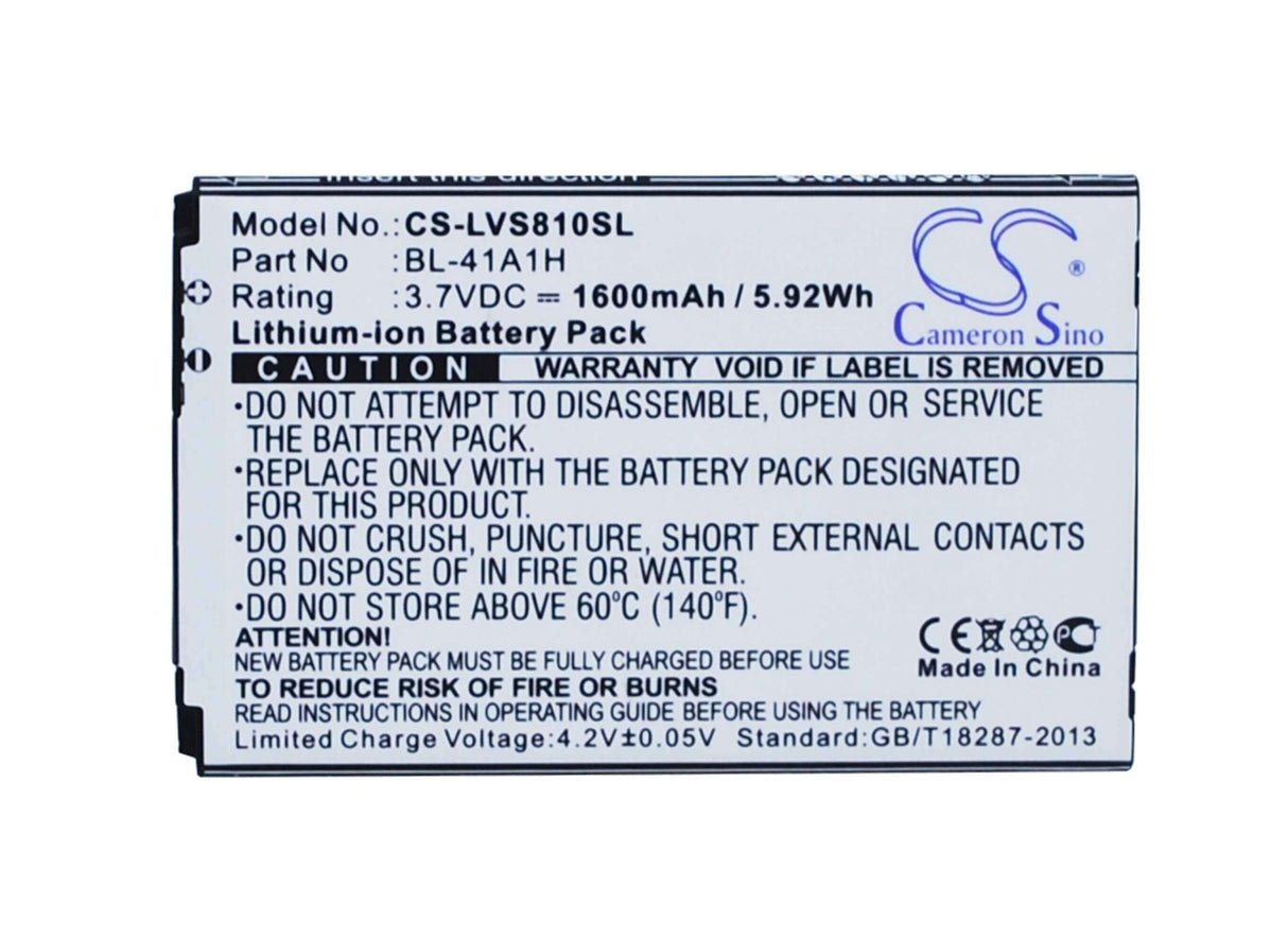 Battery For Lg Transpyre, Vs810, Vs810pp 3.7v, 1600mah - 5.92wh Mobile, SmartPhone Cameron Sino Technology Limited   