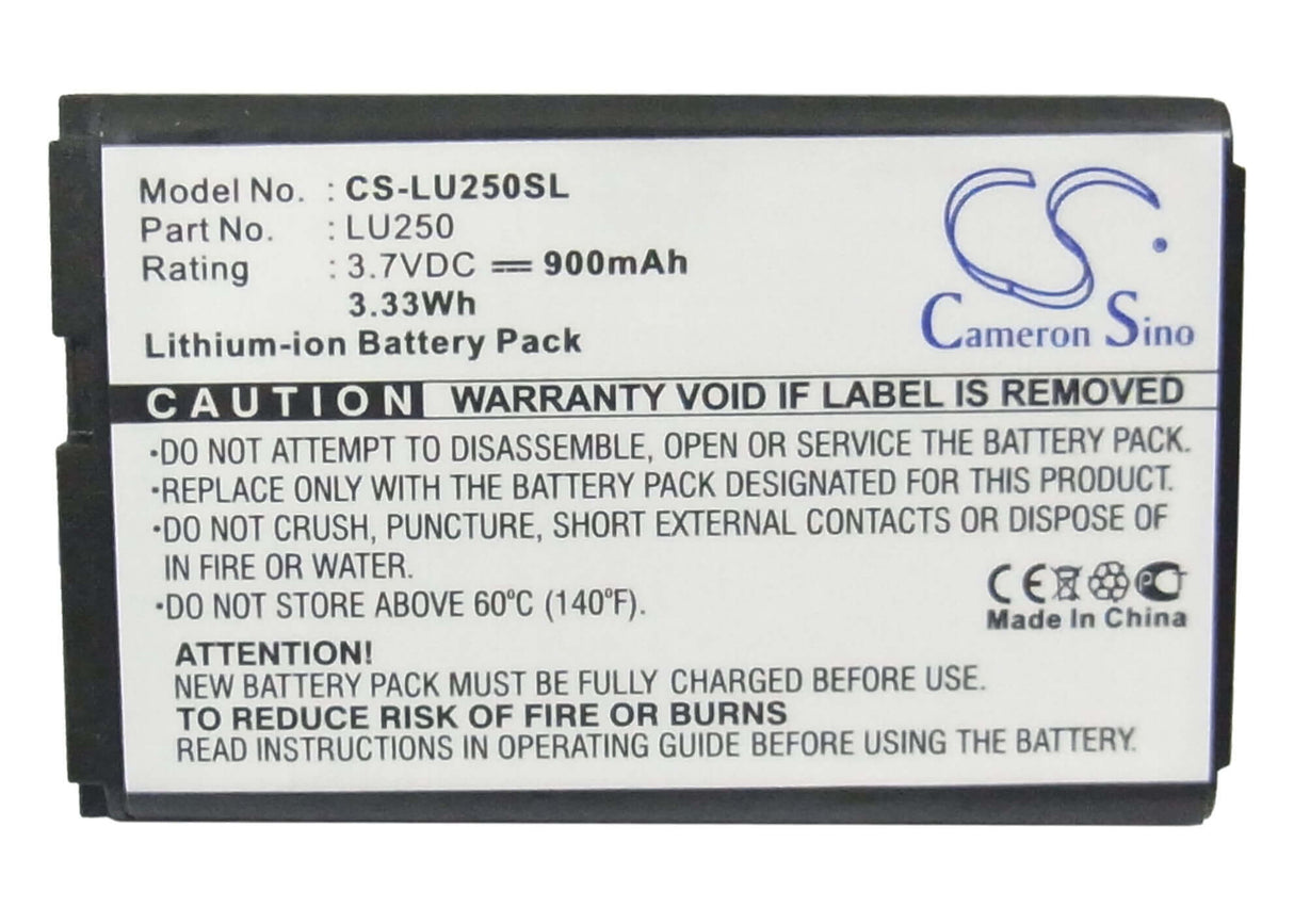 Battery For Lg U250 3.7v, 900mah - 3.33wh Mobile, SmartPhone Cameron Sino Technology Limited   