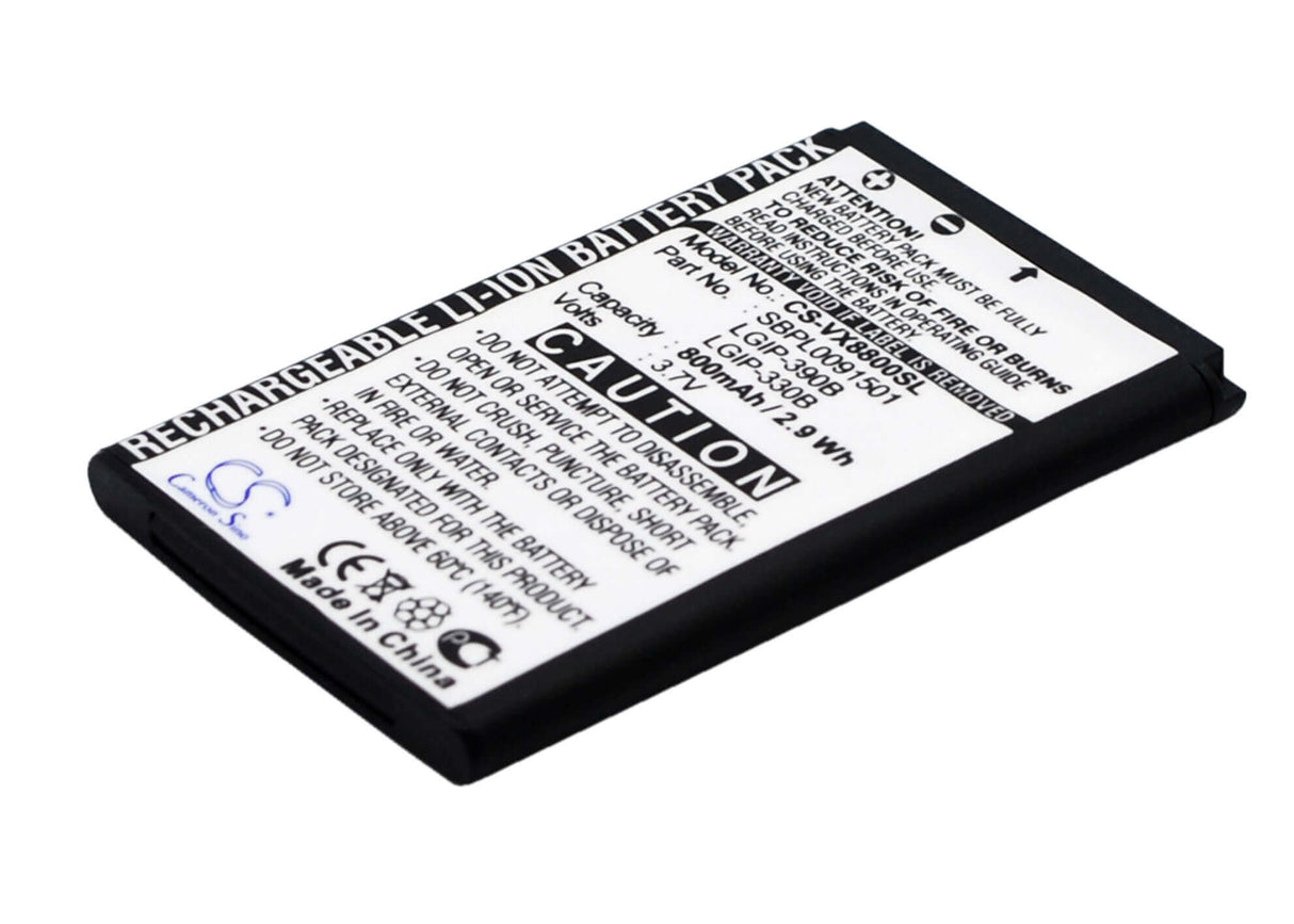 Battery For Lg Vx8800, Vx8800 Venus 3.7v, 800mah - 2.96wh Mobile, SmartPhone Cameron Sino Technology Limited   