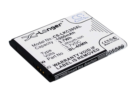 Battery For Lg Xpression C395, Xpression C395c, C395c 3.7v, 1000mah - 3.70wh Mobile, SmartPhone Cameron Sino Technology Limited   