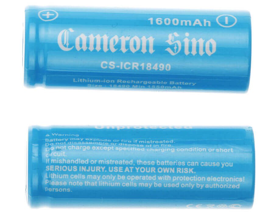 Battery For Lithium Ion, 2pcs 18490 Pack 3.7v, 1600mah - 5.92wh 18490 Cameron Sino Technology Limited   