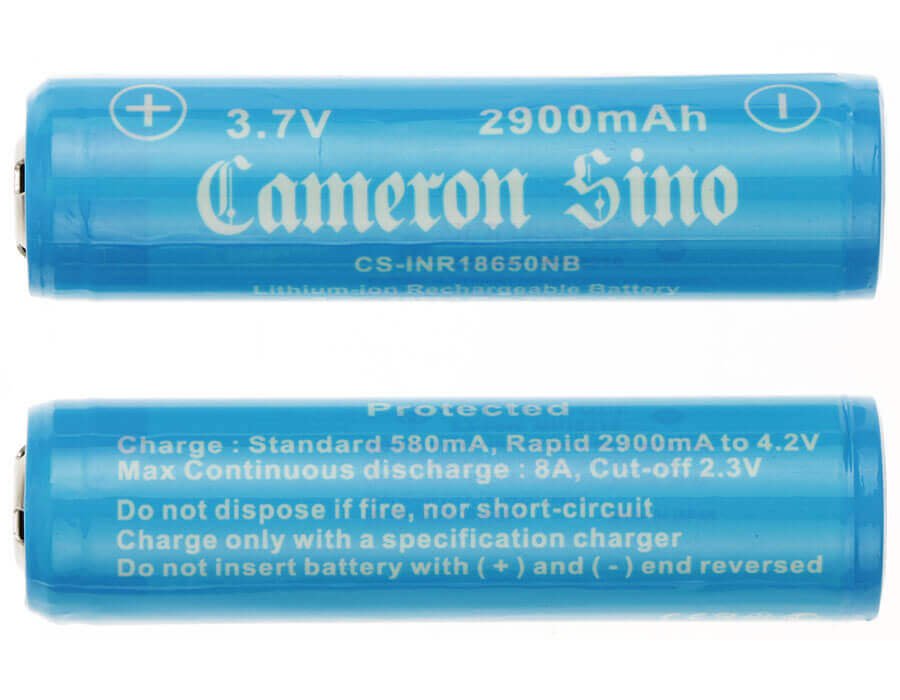 Battery For Lithium Ion, 2pcs 18650 Pack With Pcb Protection 3.7v, 2900mah - 10.73wh 18650 Cameron Sino Technology Limited   