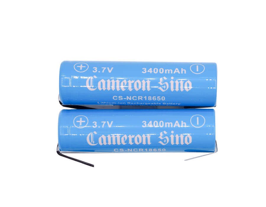 Battery For Lithium Ion, 2pcs Pack With Solder Tabs 3.7v, 3400mah - 12.58wh 18650 Cameron Sino Technology Limited   