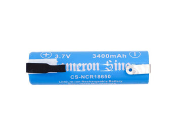 18650, Lithium Ion battery, 2pcs same direction Tabs 3.7v, 3400mah - 12.58wh