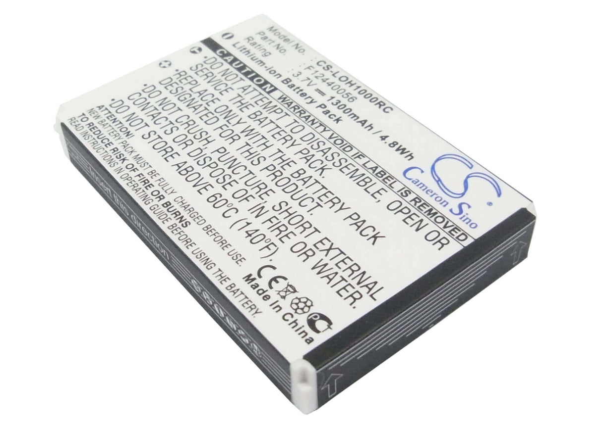 Battery For Logitech Harmony 1000 Remote, Harmony 1100 Remote, Harmony 1100i Remote 3.7v, 1300mah - 4.81wh Remote Control Cameron Sino Technology Limited   