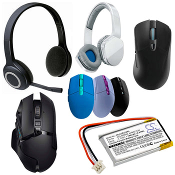 3.7V, Li-Polymer, 180mAh, Keyboard,Mouse battery fits Logitech, Logitech, 533-000069, A-00031, G304, 0.67Wh