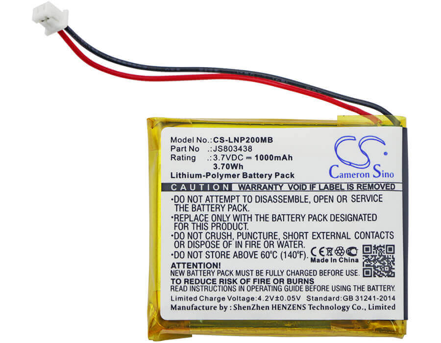 Battery For Luvion, Platinum 2 3.7v, 1000mah - 3.70wh BabyPhone Cameron Sino Technology Limited   