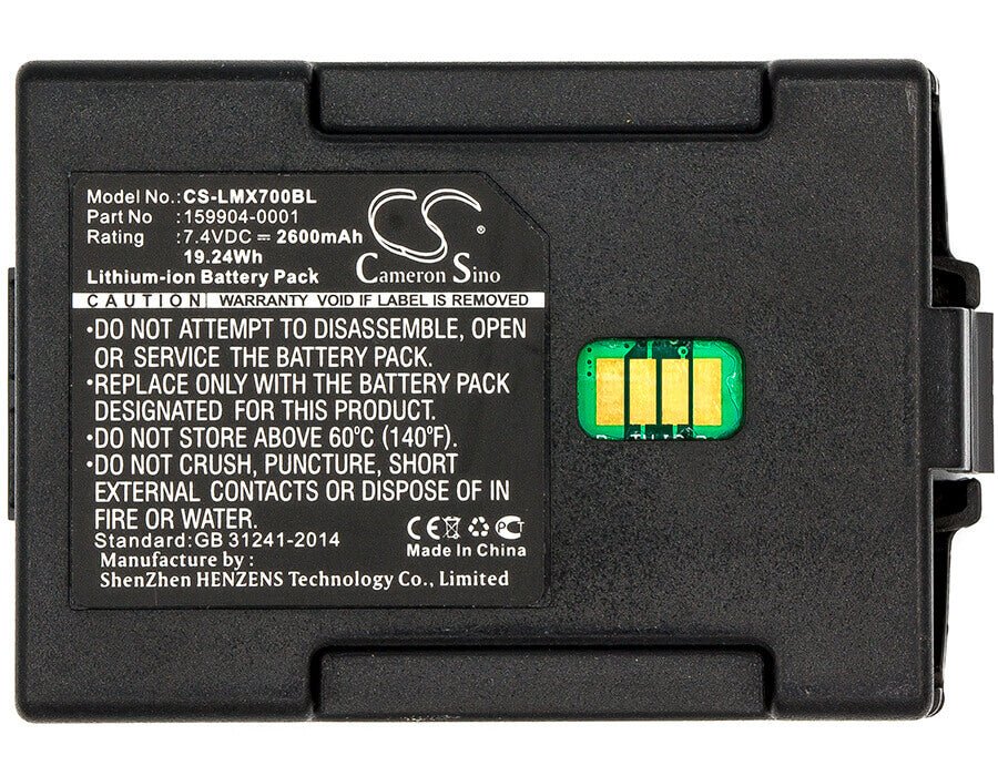 Battery For Lxe, Mx7 7.4v, 2600mah - 19.24wh Barcode Scanner Cameron Sino Technology Limited   