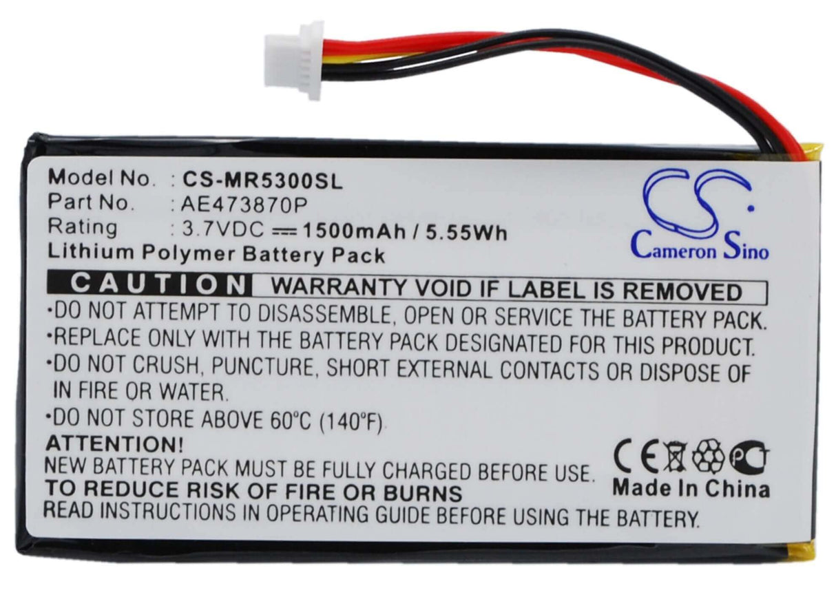 Battery For Magellan Maestro 5300, Maestro 5310, Maestro Elite 5340 3.7v, 1500mah - 5.55wh GPS, Navigator Cameron Sino Technology Limited   