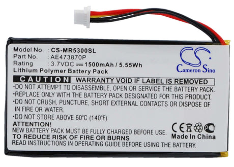 Battery For Magellan Maestro 5300, Maestro 5310, Maestro Elite 5340 3.7v, 1500mah - 5.55wh GPS, Navigator Cameron Sino Technology Limited   