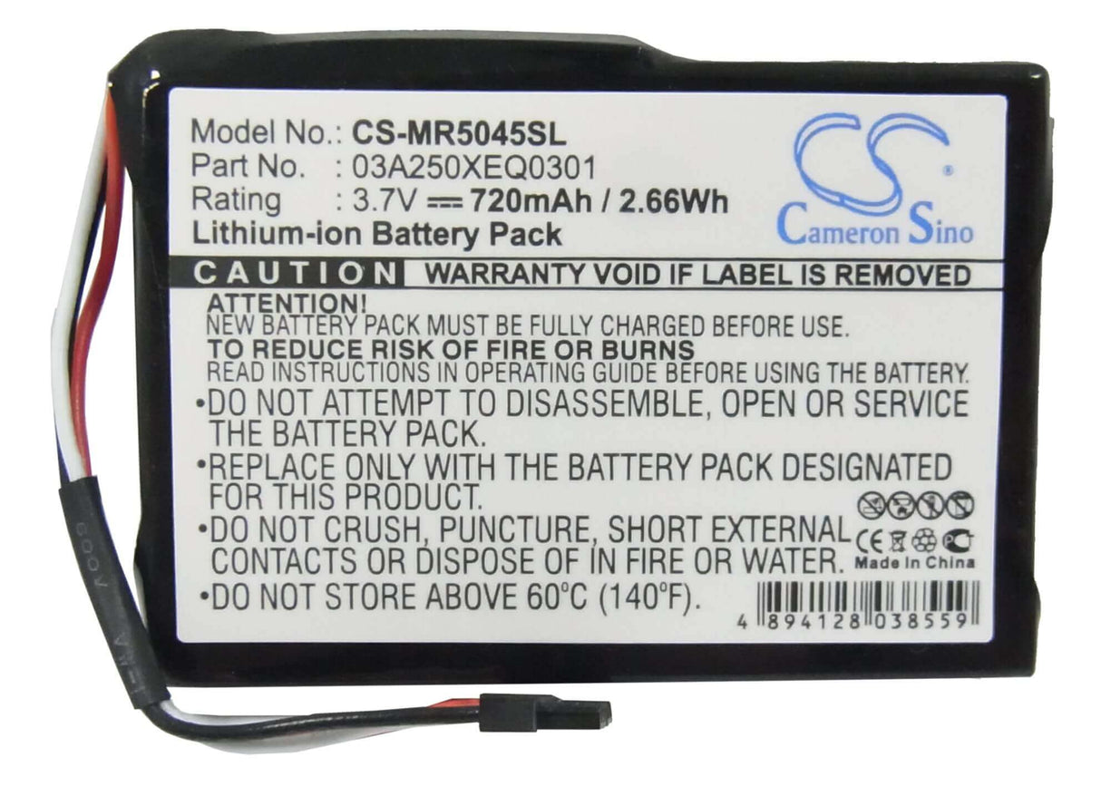 Battery For Magellan Roadmate 5045, Roadmate 5045lm, Roadmate 5045-lm 3.7v, 720mah - 2.66wh GPS, Navigator Cameron Sino Technology Limited   