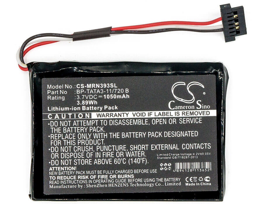 Battery For Magellan Roadmate N393m-4300 3.7v, 1050mah - 3.89wh GPS, Navigator Cameron Sino Technology Limited   