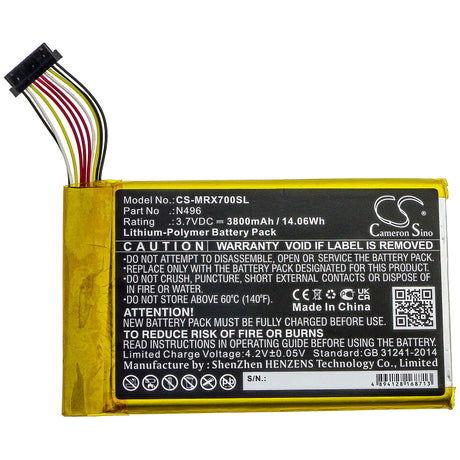 Battery For Magellan, Trx7 3.7v, 3800mah - 14.06wh GPS, Navigator Cameron Sino Technology Limited   