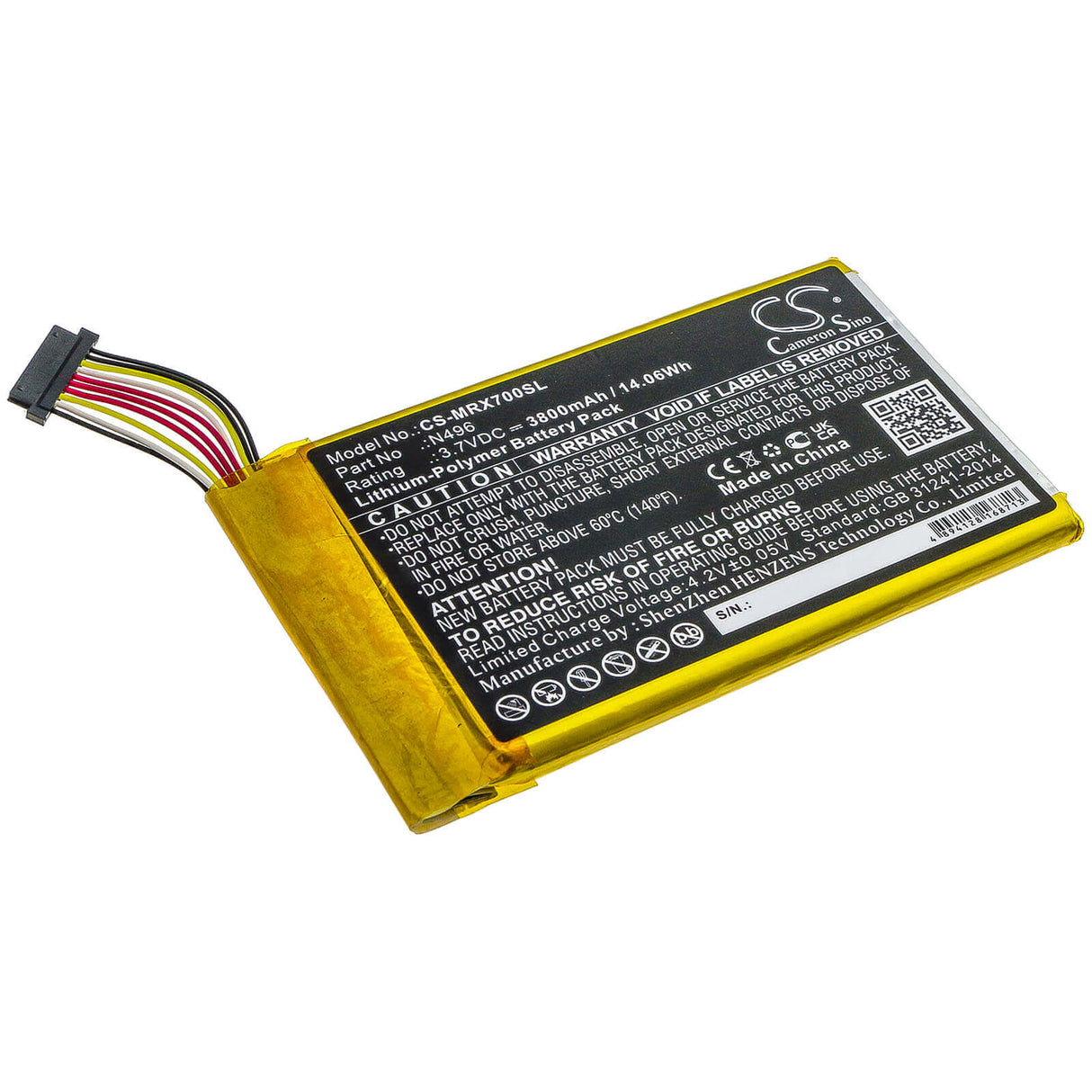 Battery For Magellan, Trx7 3.7v, 3800mah - 14.06wh GPS, Navigator Cameron Sino Technology Limited   