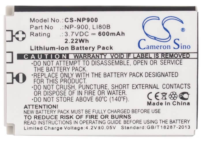 Battery For Maginon Dc-6600, Dc-6800, Performic S5, 3.7v, 600mah - 2.22wh Camera Cameron Sino Technology Limited   