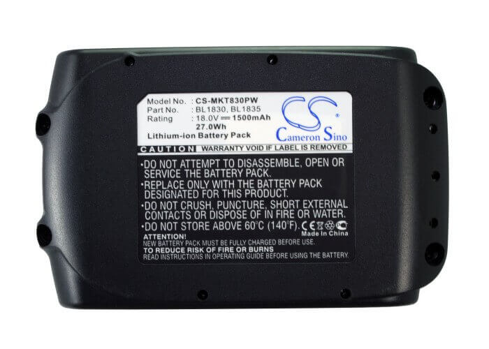 Battery For Makita Bbo180, Bbo180z, Bcf201 18v, 1500mah - 27.00wh Power Tools Cameron Sino Technology Limited (Power Tools)   