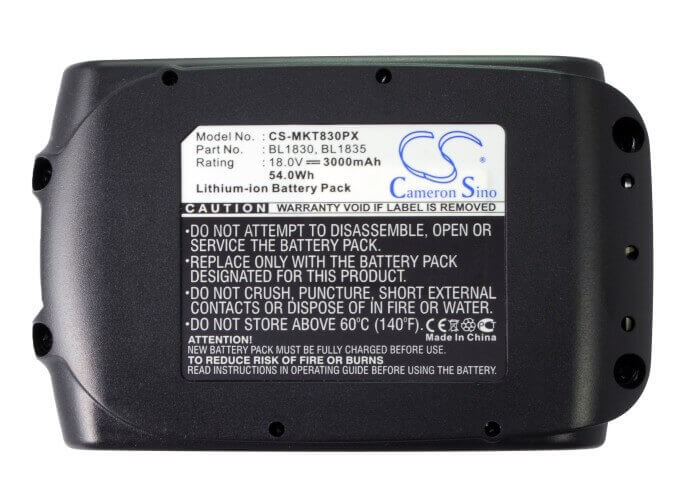 Battery For Makita Bbo180, Bbo180z, Bcf201 18v, 3000mah - 54.00wh Power Tools Cameron Sino Technology Limited (Power Tools)   