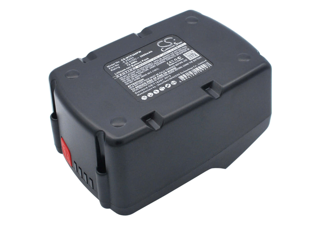 Battery For Metabo Ahs 36v, Ahs36v, Bha 36 Ltx 36v, 2000mah - 72.00wh Power Tools Cameron Sino Technology Limited (Power Tools)   