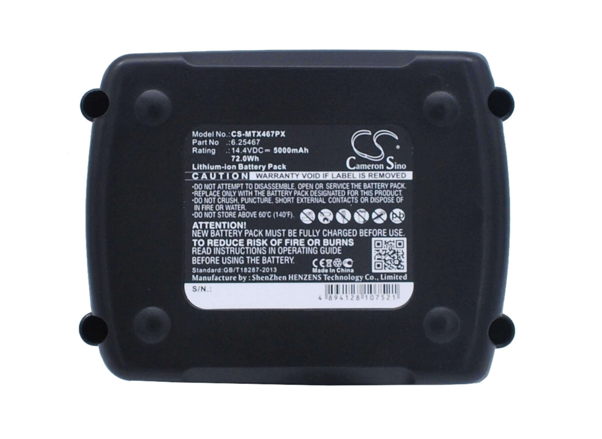 Battery For Metabo Bs 14.4 6.02105.50, Bs 14.4 6.02105.51, Bs 14.4 Lt Compact 6.02137.55 14.4v, 5000mah - 72.00wh Power Tools Cameron Sino Technology Limited (Power Tools)   