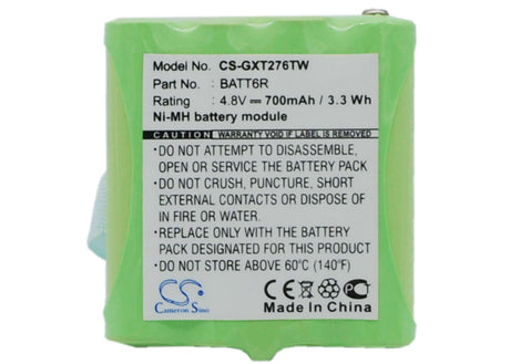 Battery For Midland Lxt276, Lxt376, Lxt314 4.8v, 700mah - 3.36wh Batteries for Electronics Cameron Sino Technology Limited   