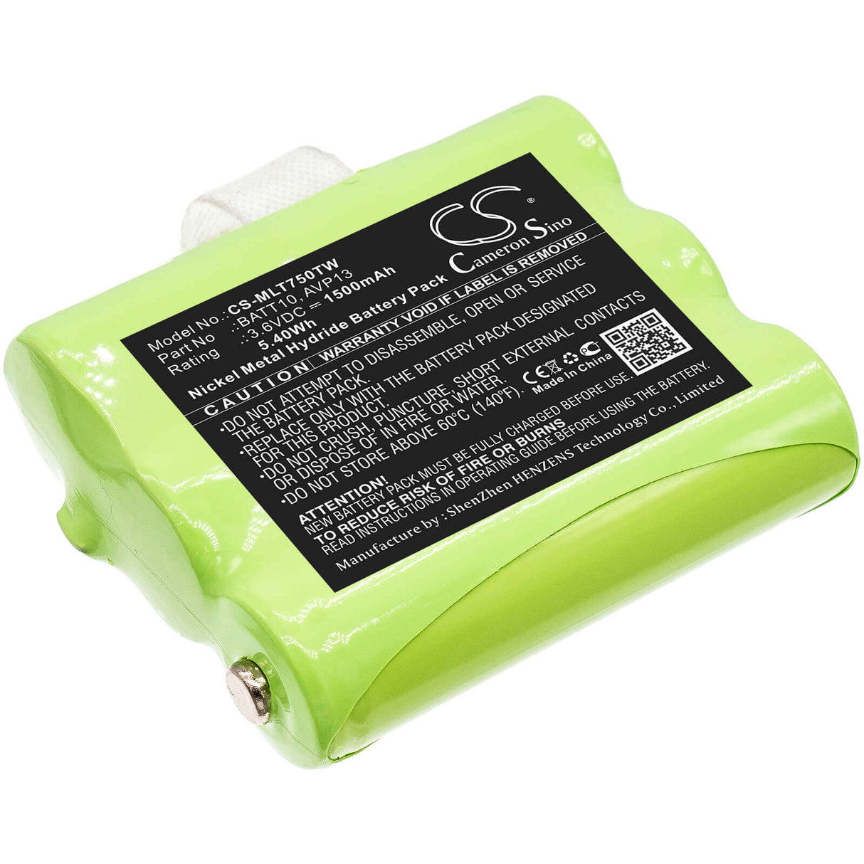 Battery For Midland, T71, T75, T77 3.6v, 1500mah - 5.40wh Two-Way Radio Cameron Sino Technology Limited   