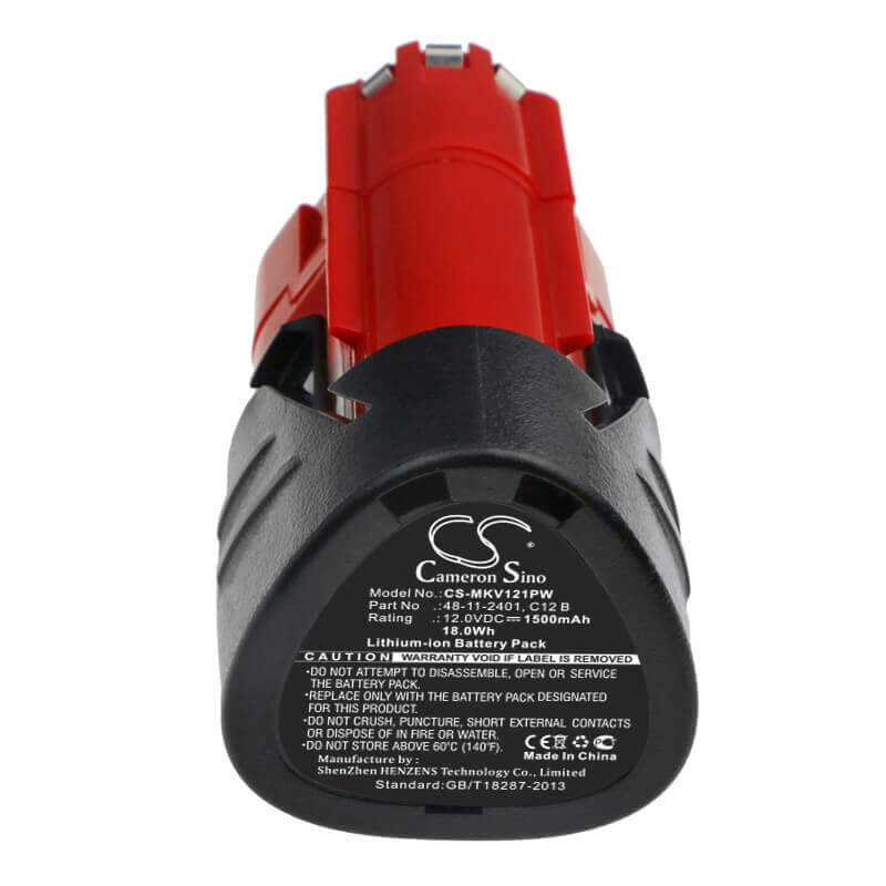 Battery For Milwaukee 2207-20, 2207-21, 2238-20 12v, 1500mah - 18.00wh Power Tools Cameron Sino Technology Limited (Power Tools)   